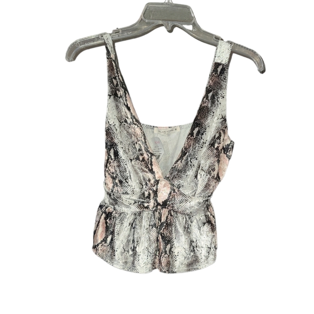 NWT Nylon Apparel Snakeskin Velour Crop Top tank top Size medium
